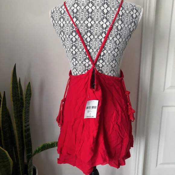 FOREVER 21 Red Crisscross Cami Mini Dress, Size S - Picture 3 of 6